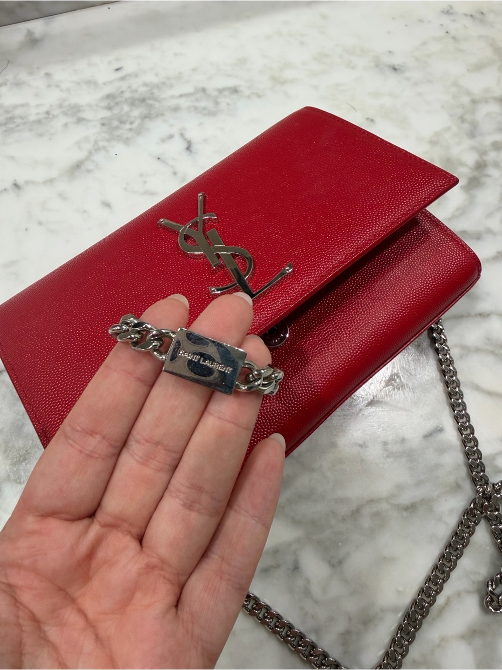 Saint Laurent YSL Kate red leather mini WOC - Picture 6 of 8